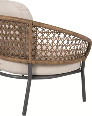 Set salloni për jashtë 5 pjesë BREY FH6079 alumini antracit-kaki PE ratan-bezh jastëkë