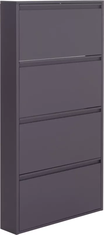 Dollap këpucësh metalik STARK, ngjyrë antracit, 4 dyer magnetike, FH6634.03, 71x15x137cm