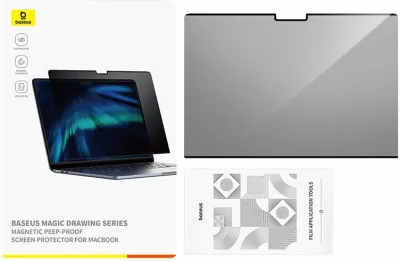 Mbështjellës magnetik Baseus Magic Drawing për MacBook Pro 13" (2022) me set pastrimi, Transparent