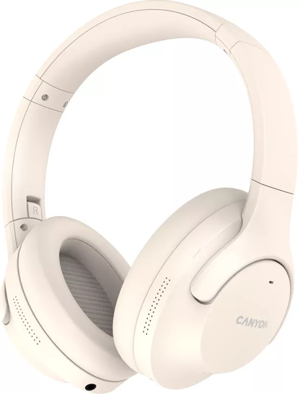 Kufje CANYON OnRiff 10 ANC, Bluetooth 5.3, over-ear, deri 25 orë, USB-C, 3.5 mm, Bezhë