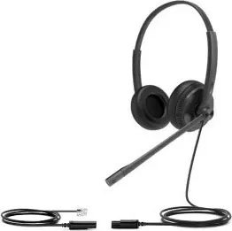 Kufje Yealink YHS34 Lite Dual, me kabllo, për zyrë/qendër thirrjesh, 20 - 20000 Hz, e zezë