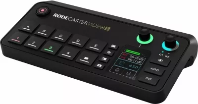 Konsolë prodhimi video/audio Rode RØDECaster Video S, 4 burime video, 2x XLR, e zezë, me adapter dhe kabllo USB-C