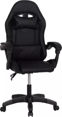 Karrige gaming STRATUS FH1231.01, e zezë, me jastëkë për mes dhe qafë, 62x62x119cm