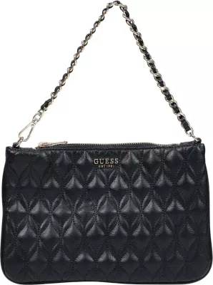 Çantë dore Guess Maxine Quilted Flat PW7577 P6322 për femra, e zezë