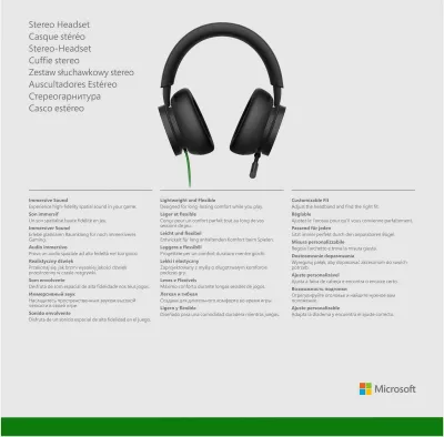 Kufje Microsoft Xbox Stereo, Wired, Gaming, 740 g, të zeza