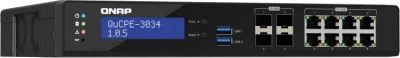NAS sistem QNAP QuCPE-3034-C3758R-16G, Intel Atom, 16GB RAM, 8x2.5GbE, 4x10GbE, e zezë