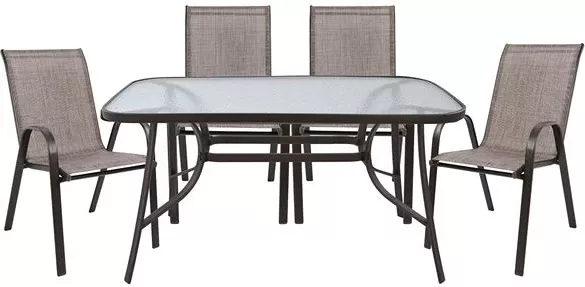 Set kopshti tavolinë & karrige FH5200.02, 5 pjesë, të kafta