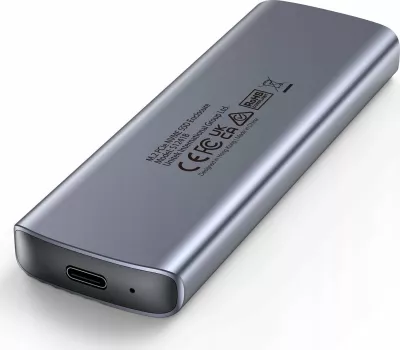 Kasë e jashtme për SSD M.2 NVMe Unitek S1241B01, USB-C 10Gbps, alumin, argjend