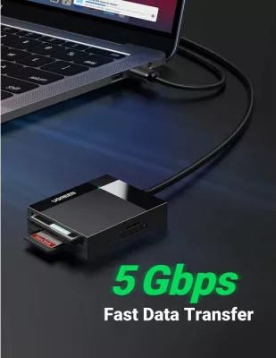 Lexues kartelash UGREEN All-in-One MPN 30333 USB 3.0 0.5m deri 512GB 5Gbps, i zi, Box