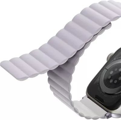 Rrip silikoni për Apple Watch UNIQ Revix, 42/44/45/49mm, dyngjyrësh vjollcë-e bardhë