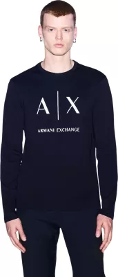 Maicë me mëngë të gjata për meshkuj Armani Exchange XM002684 AF10356, kaltër e errët [Madhësia: L]