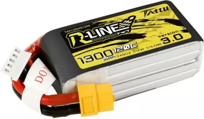 Bateri LiPo Tattu R-Line Version 3.0, 1300mAh, 14.8V, 120C, XT60