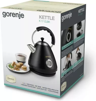 Ibrik elektrik Gorenje K17CLBK, 1.7 L, 2200 W, Zi