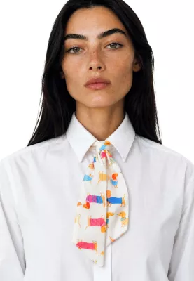 Fular për femra I am FOULARD, bezhë-bardhë