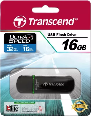 USB Transcend JetFlash 600 16GB, USB 2.0, e zezë