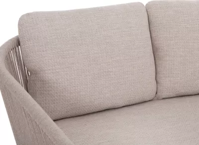 Daybed dopio XANTION, alumin i bardhë, litar, stof OLEFIN, 157x147x88cm