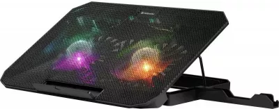 Ftohës laptopi, Defender, NS-510, 15.6", 2x ventilator 14 cm, 2x USB, RGB, i zi