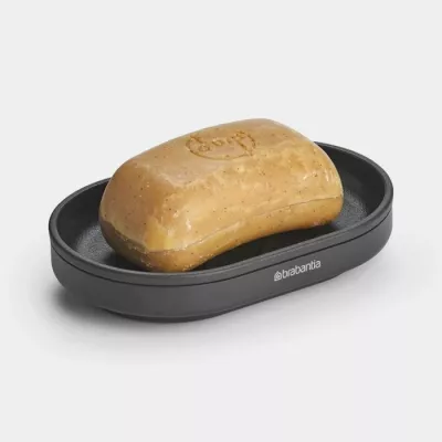 mbajtëse sapuni BRABANTIA MINDSET 303326, me kullim uji, bazë antirrëshqitëse, veshje minerale, gri