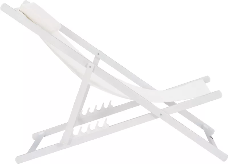 Karrige lounge profesionale KEA FH5076.04 alumini & textilene, ngjyrë e bardhë, 59,5x102,5x94H cm