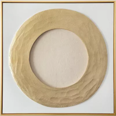 Pikturë dekorative Ambitius, kanavacë, ngjyrë ari e bardhë, 80x80x5cm