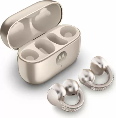 Kufje Motorola Moto Buds Loop by Swarovski, wireless, ANC, Dolby Atmos, beige