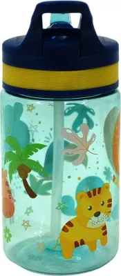Bidon uji KiDS Licensing Jungle KL11262, 400 ml, me pipëz dhe dorezë