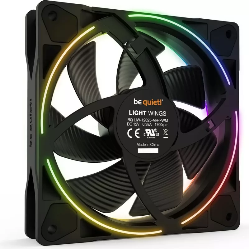 Ventilator kasë Be Quiet! Light Wings 120mm ARGB PWM, i zi