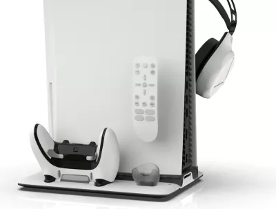 Stendë karikimi multifunksionale MAXX TECH PS5 Standard & Slim DLX me LED dhe ventilator ftohës, kit