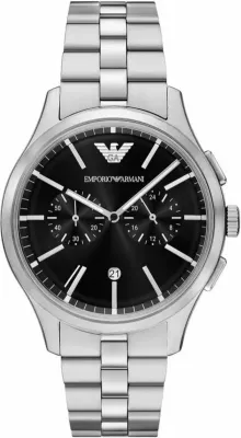 Orë dore meshkuj Emporio Armani Dario AR11691, e zezë/argjendtë, me kuti