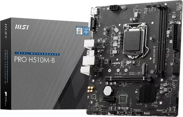 Pllakë amë MSI PRO H510M-B, Intel, LGA 1200, DDR4-SDRAM, 64 GB, micro ATX