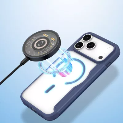 Mbështjellës, Dux Ducis, Skin X Pro iPhone 17 Pro, me portofol, kompatibil MagSafe, me bllokim RFID, blu