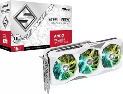 Kartelë grafike Asrock Radeon RX 7800 XT Steel Legend OC 16 GB GDDR6 e bardhë