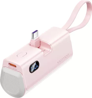 Powerbank Vention FHQP0, 4800mAh, 22.5W, LED display, rozë