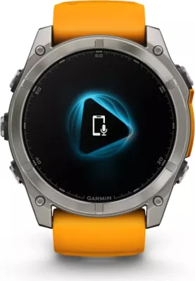 Smartwatch Garmin fēnix® 8 AMOLED, Sapphire Titanium with Spark Orange / Graphite silicone strap, 51 mm