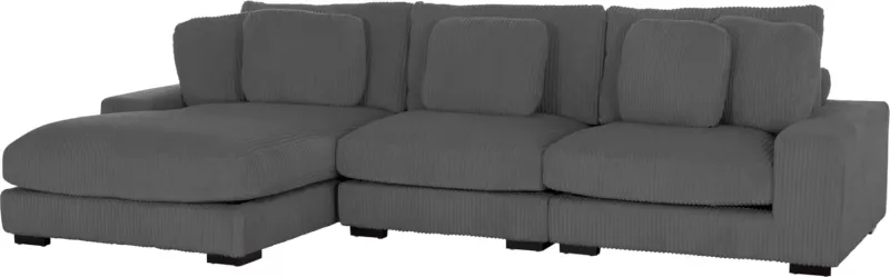 Këndare e madhe majtas Cranfield, material kordele, ngjyrë gri, FH3287.01L, 313x169x80cm