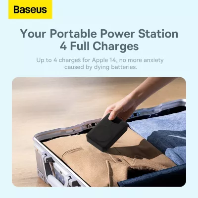 Powerbank Baseus Magnetic Mini 20000 mAh 20W me kabllo USB-C/USB-C, e zezë