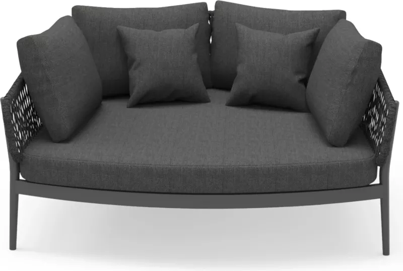 Daybed 2-vendësh CAMELLIA, alumin i zi, litar poliestër, jastëkë OLEFIN, 164x144x70cm