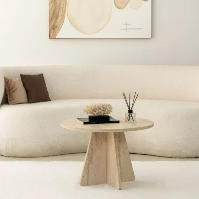 Tavolinë kafeje Skye Decor, ngjyrë travertine, 60x40cm