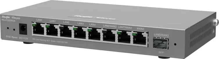 Ruter me tela Ruijie RG-EG209GS, 8x Gigabit Ethernet, 8x SFP, Gri