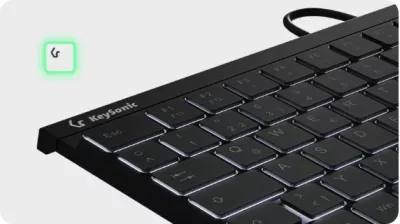 Tastierë KeySonic KSK-5211ELU, me kabllo, LED, QWERTZ, touchpad, e zezë