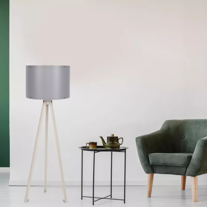 Llambë dyshemeje në ecru dhe gri, FH7272.16, Φ38x145 cm