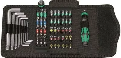 Set veglash Wera KK 100, 52 copë, kuti tekstili