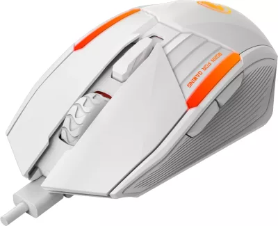 Maus gaming Marvo M291, me kabllo USB, 6400 DPI, RGB, 6 butona, e bardhë