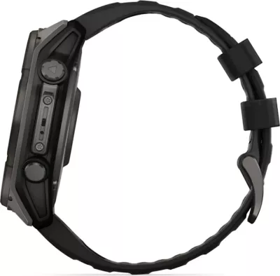 Smartwatch Garmin fēnix 8 Solar, Sapphire, Carbon Gray DLC Titanium, Black/Pebble Gray strap, 51 mm
