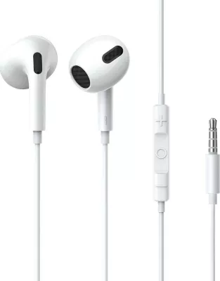 Kufje Baseus Encok H17, 3.5mm, me mikrofon, kabllo 1.1m, Bardhë, 1 copë