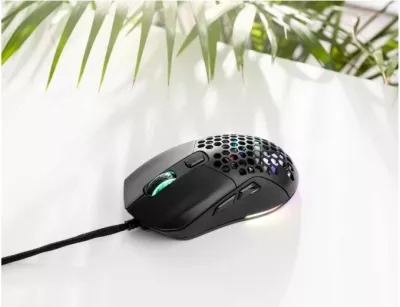 Maus gaming Sandberg FlexCover 6D 640-28, 12800 DPI, 6 butona, USB 2.0, RGB LED, 2 kapakë ndërrues, e zezë