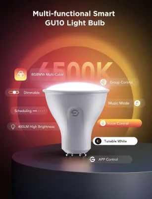 Llambë LED smart Govee B600D GU10 RGBWW 400 lm (2 copë)