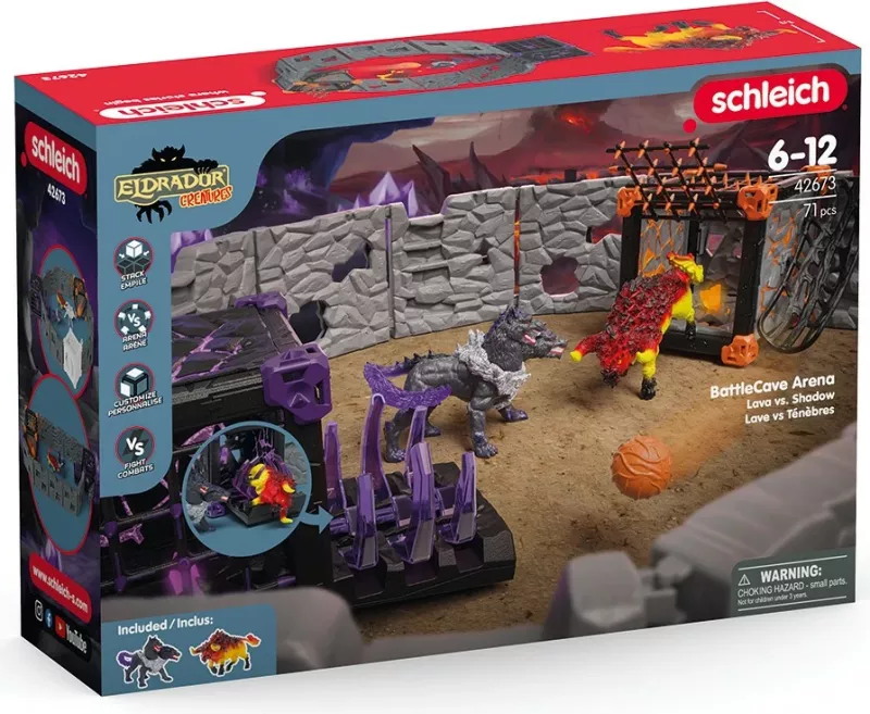 Set lodrash Schleich BattleCave Arena Lava vs Shadow, aksion/aventurë, multikolor