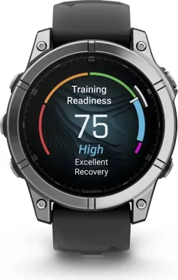 Garmin Fenix E 47mm Multisport GPS - Stainless Steel with Black Silicone Band