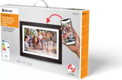 Kornizë digjitale Denver Frameo PFF-1543DW, 15.6", 16 GB, Full HD, Kafe